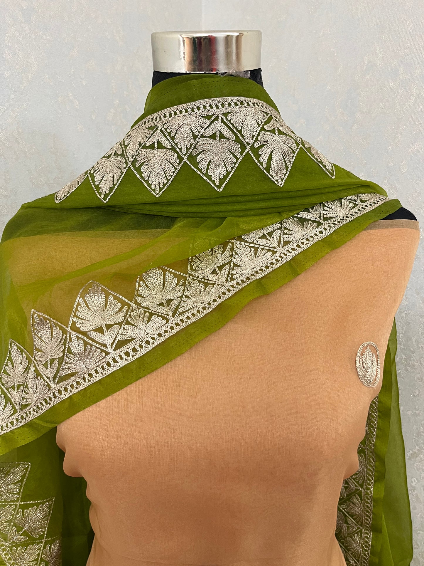 Golden Soft Tissue Kashmiri Suit
