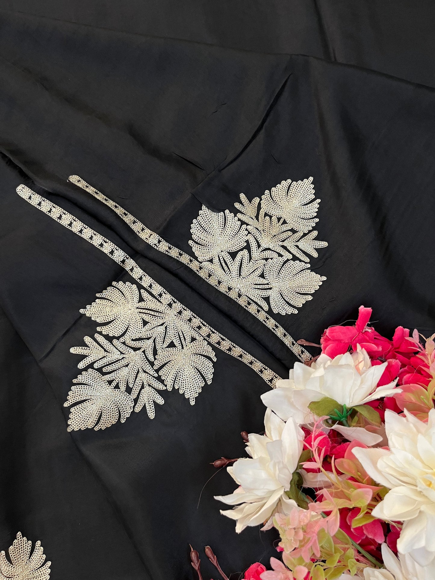 Black Silk Tilla Kashmiri Suit