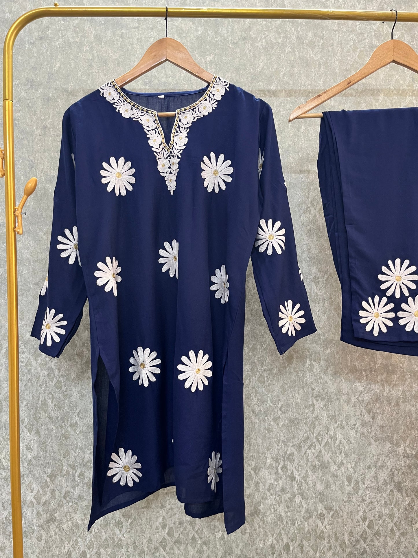 Navy Blue Cotton Cord Set Size(38)