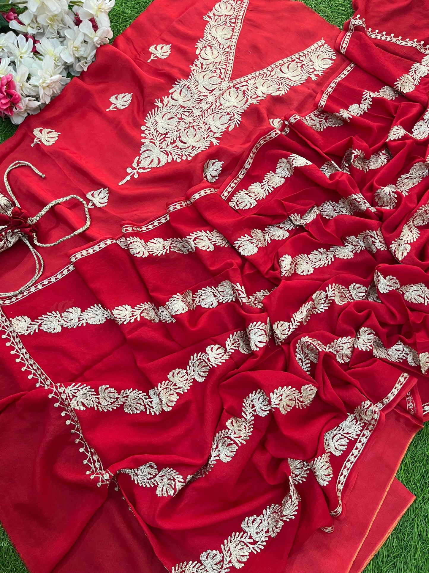 Sanam Silk Kashmiri Suit with Potli