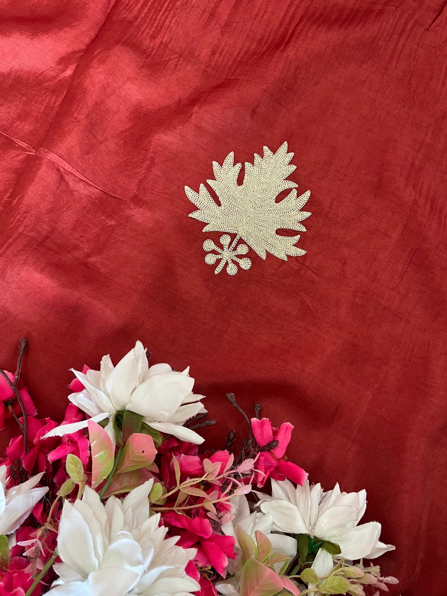 Rust Sanam’ Tilla Kashmiri Silk Suit