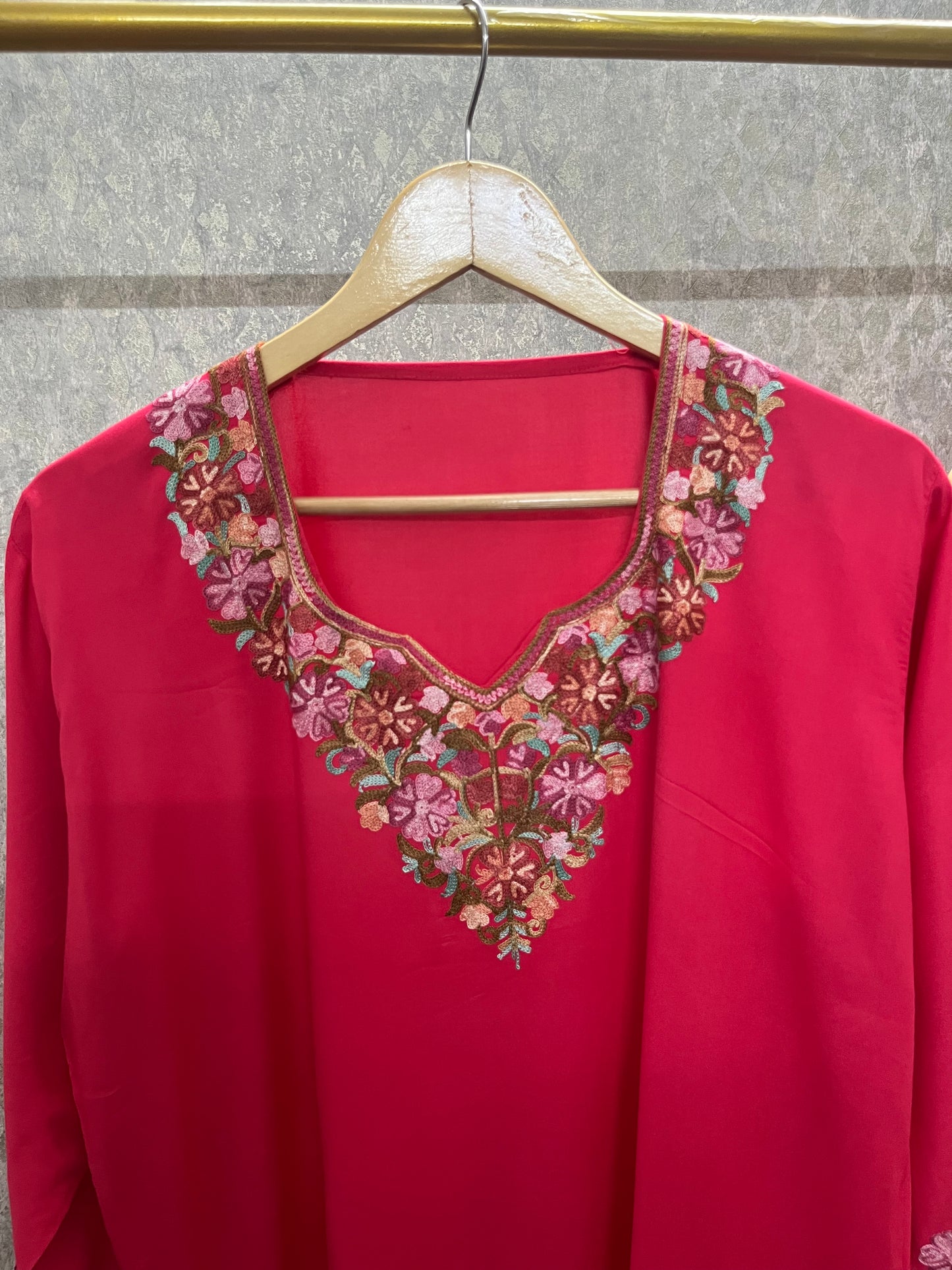 Carrot Pink Cotton Stitched Co-ord Set with dupatta (44)