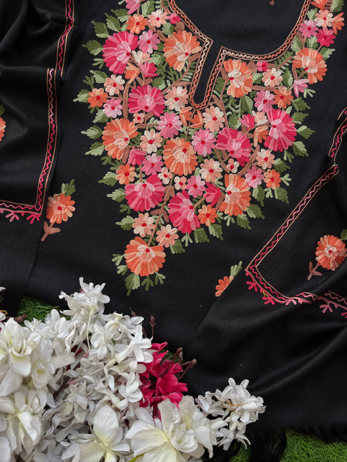 Black Woollen Aari Embroidered 3pc suit