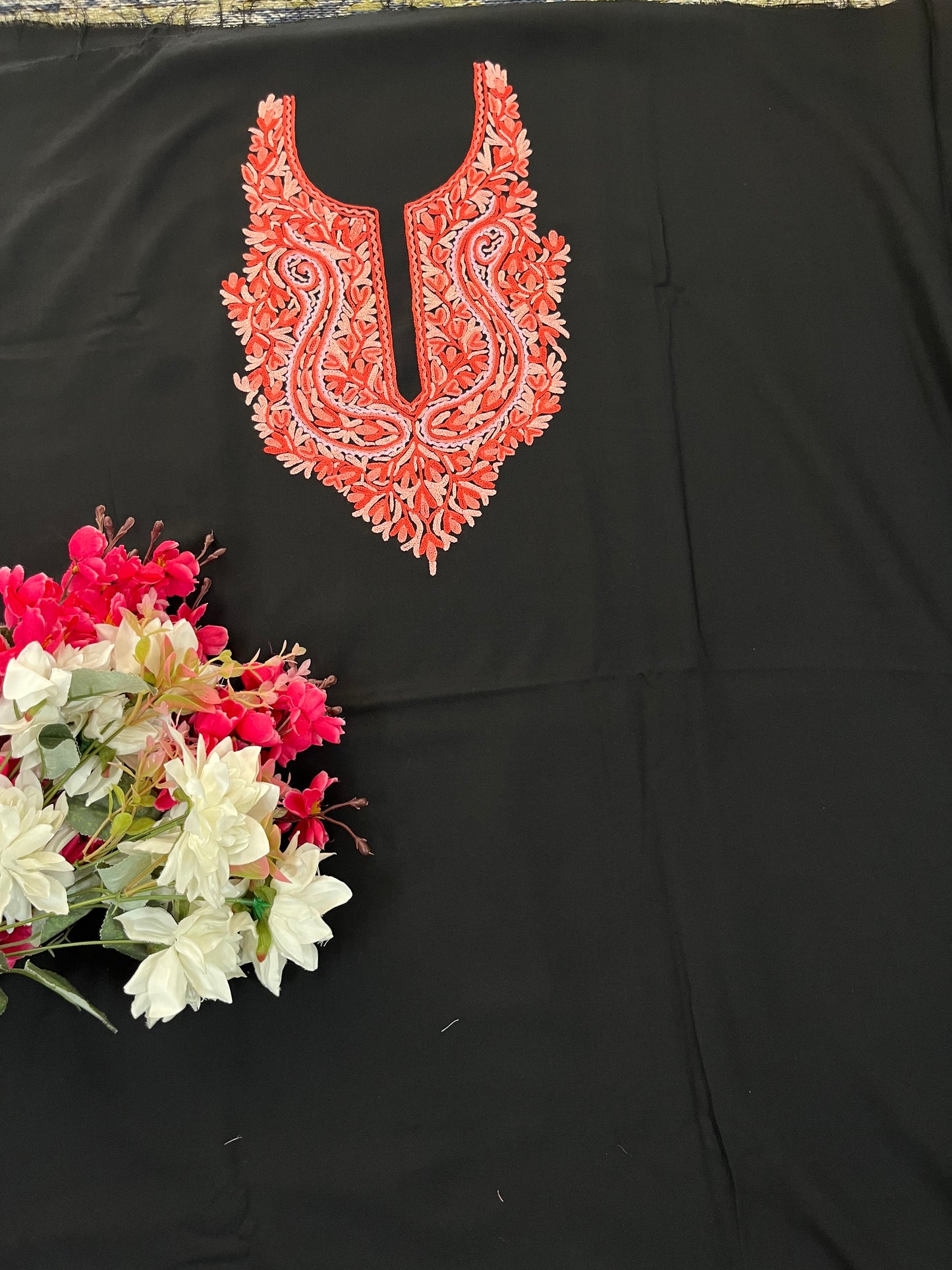 Cotton Black Two Piece Set (Hand Embroidered)