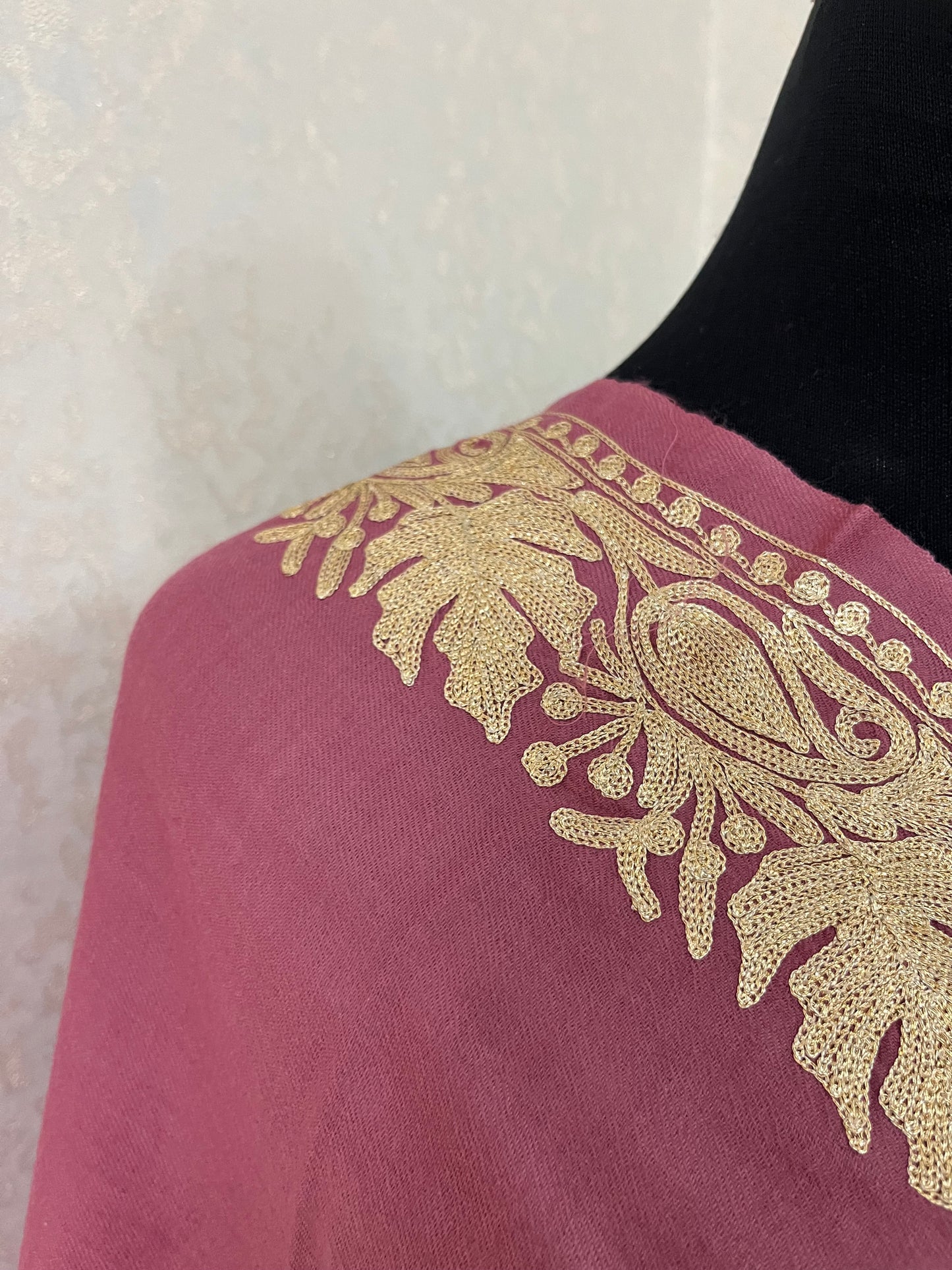 Pink Semi Pashmina Tilla stole