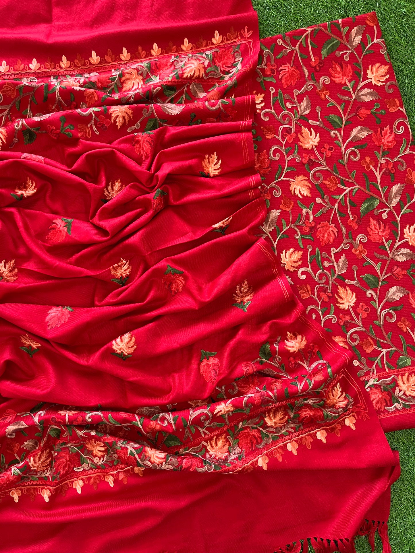 Red Woollen Kashmiri Suit (3pc)