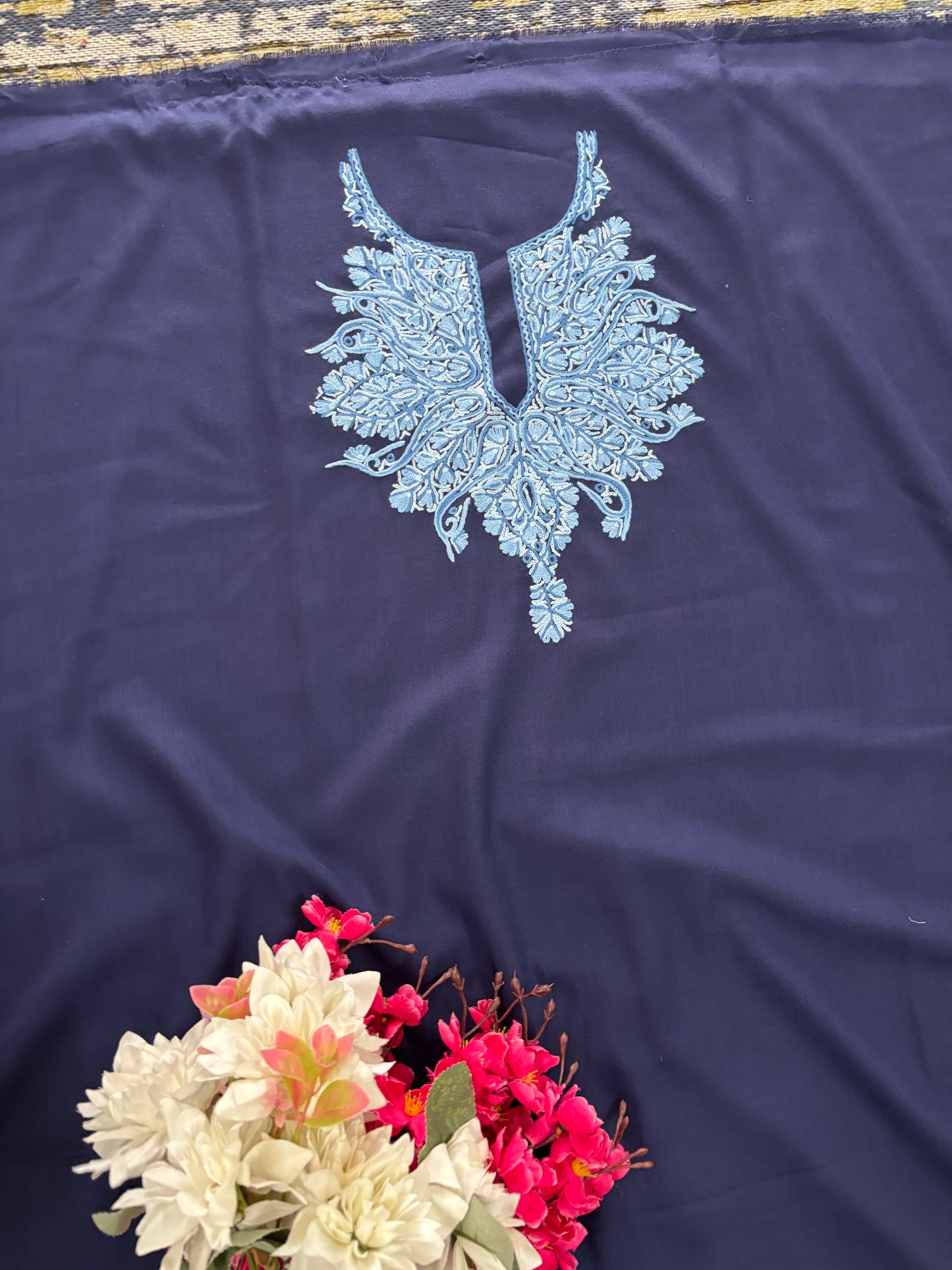 Blue Cotton Cord Set (Hand Embroidered)