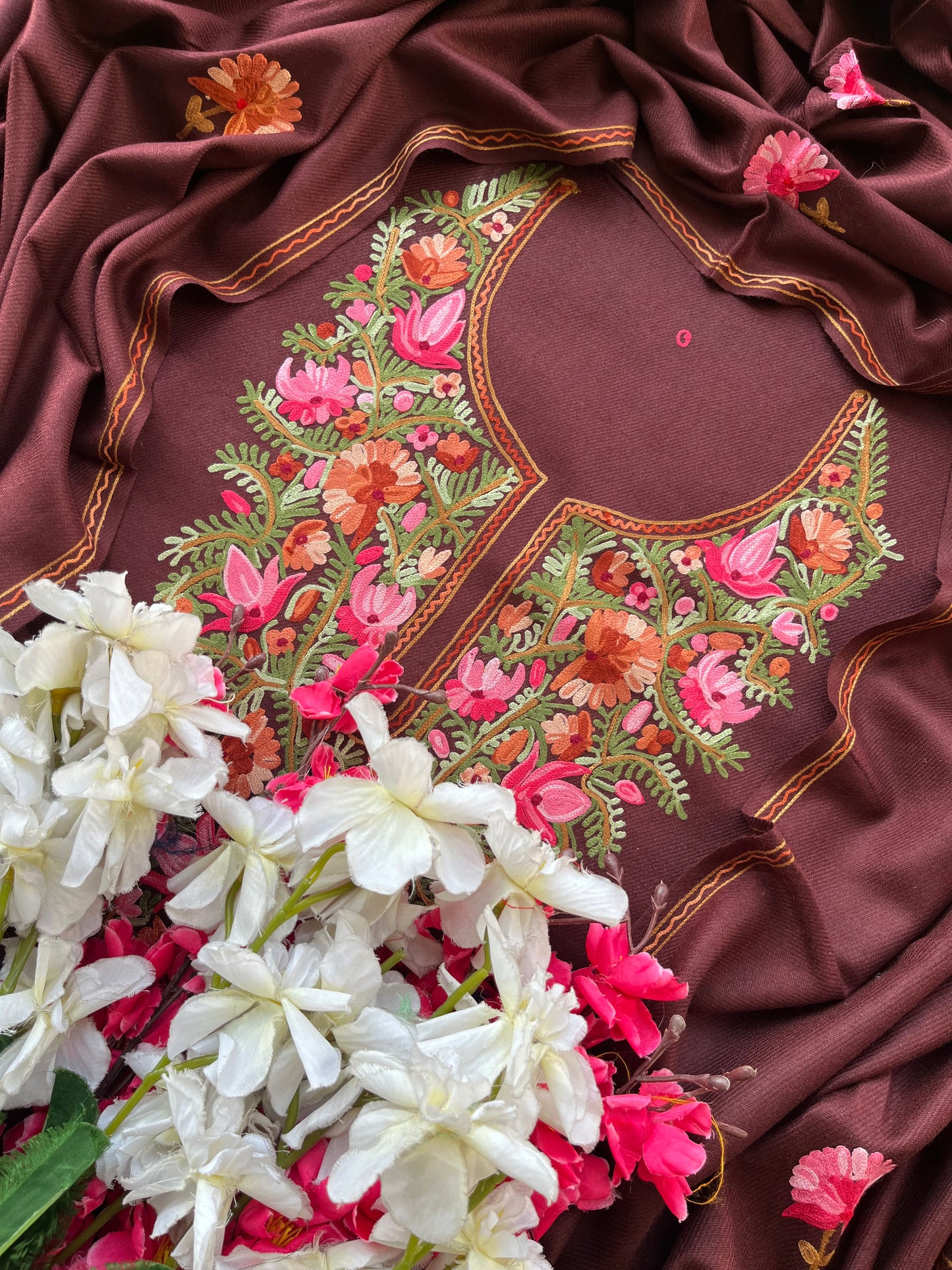 Coke Woollen Aari Embroidered 3pc suit