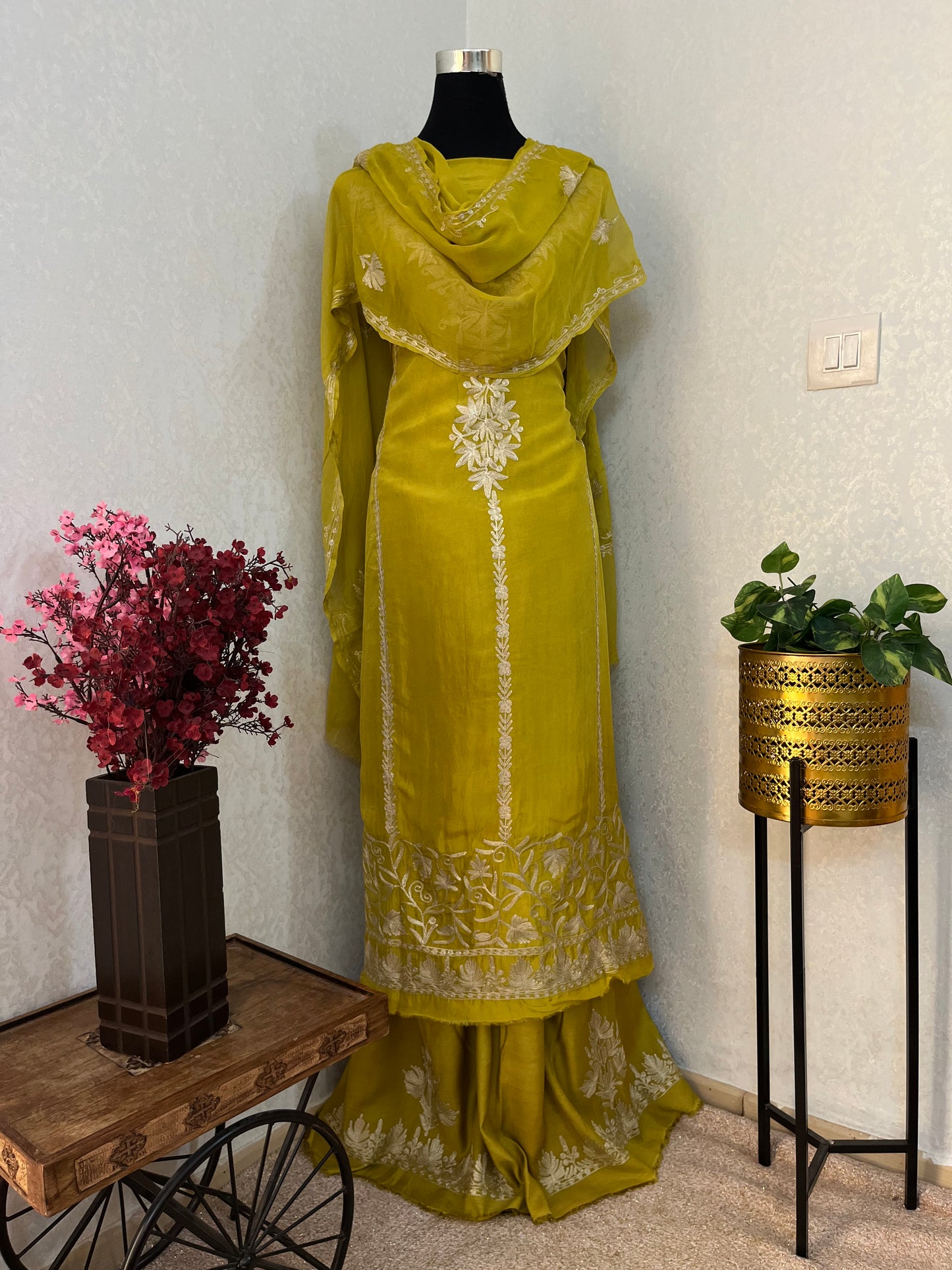 Green Tilla Kashmiri Silk Suit