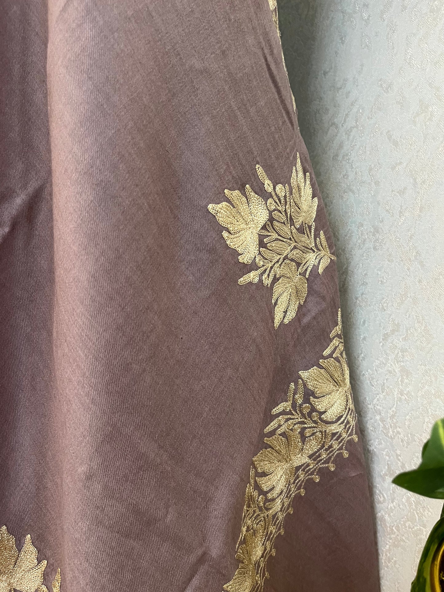 Semi Pashmina Tilla Embroidered stole