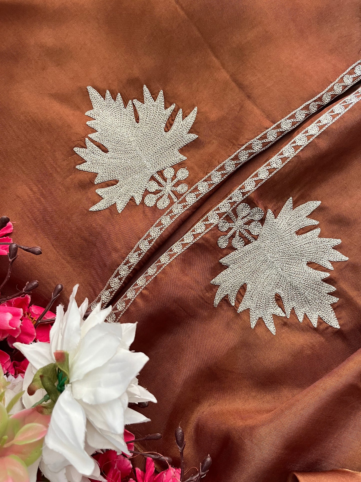 Coffee Brown Sanam’ Tilla Kashmiri Silk Suit