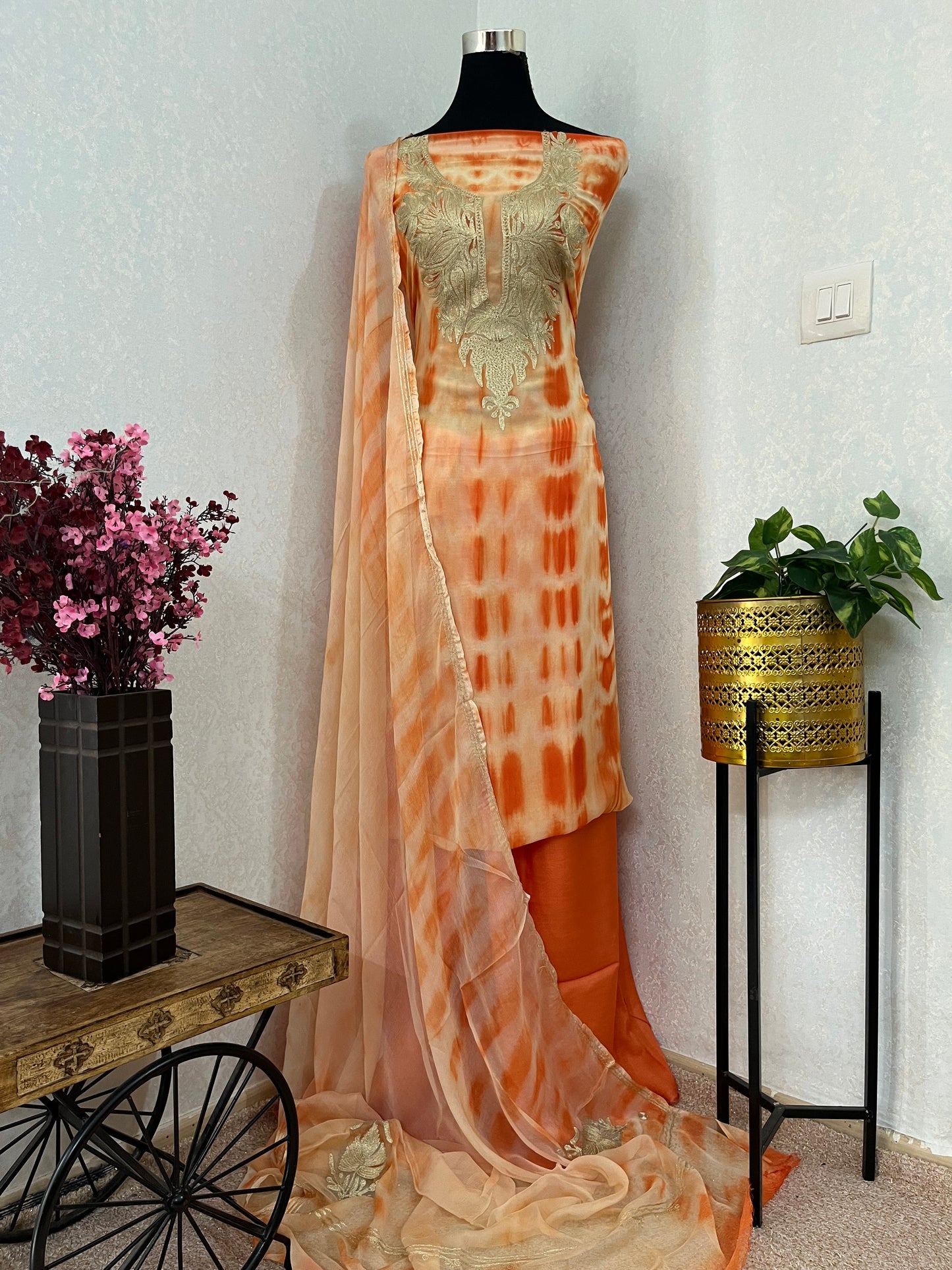 Pure Georgette Ty Dy Kashmiri Suit (length- 40 inch)