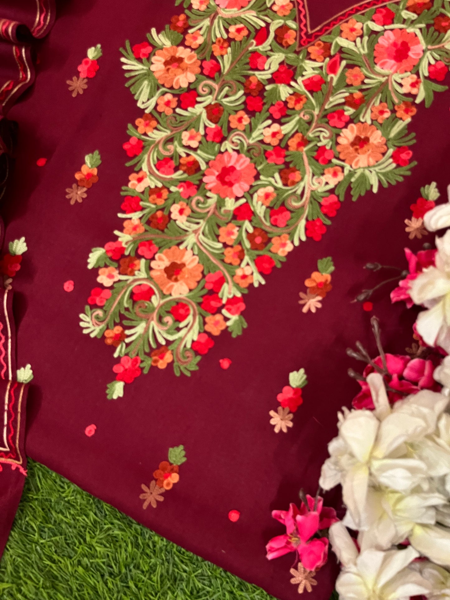 Coke Woollen Aari Embroidered 3pc suit