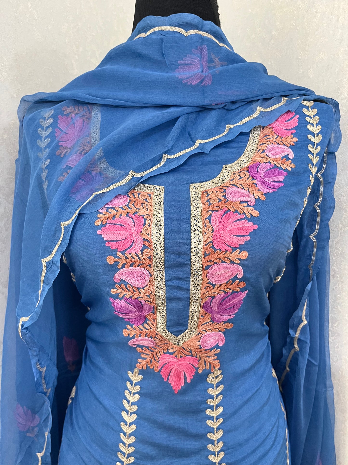 Sanam’ Silk Aari Embroidered Suit material