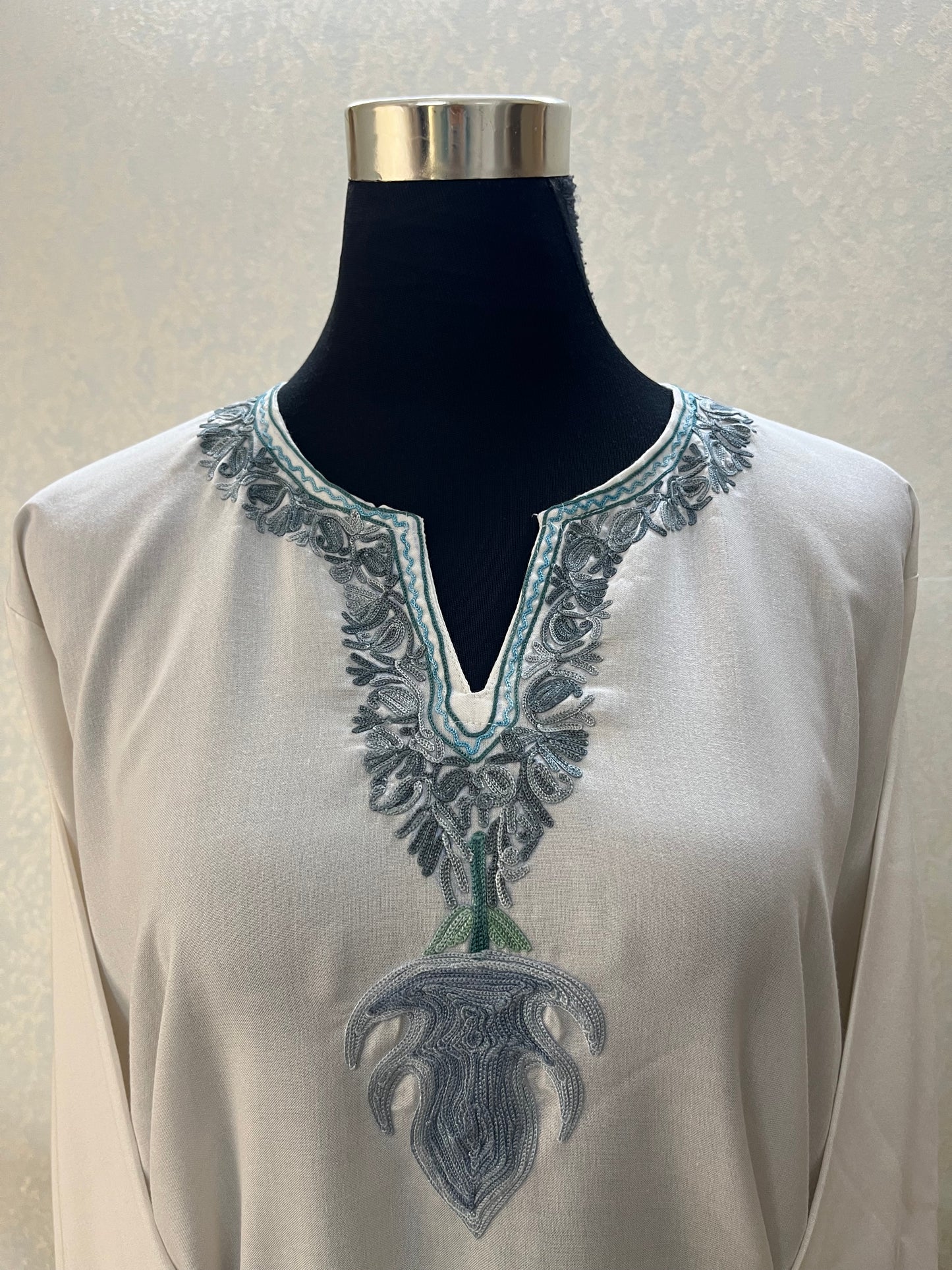 Off White Cotton Embroidered Co-ord Set
