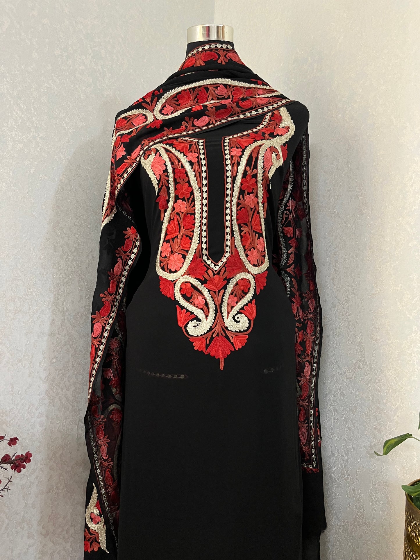 Black Pure Georgette Kashmiri Suit