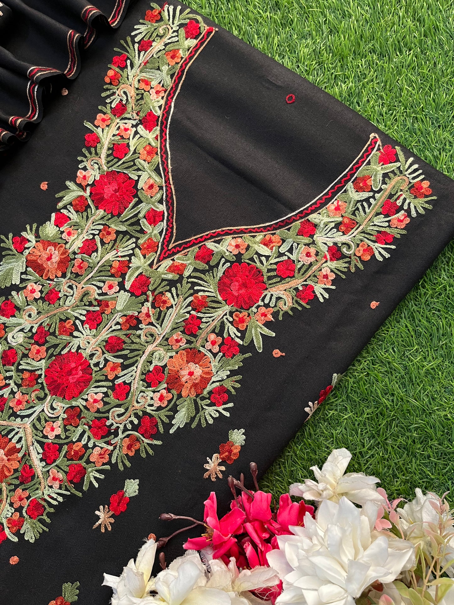 Black Woollen Aari Embroidered 3pc suit