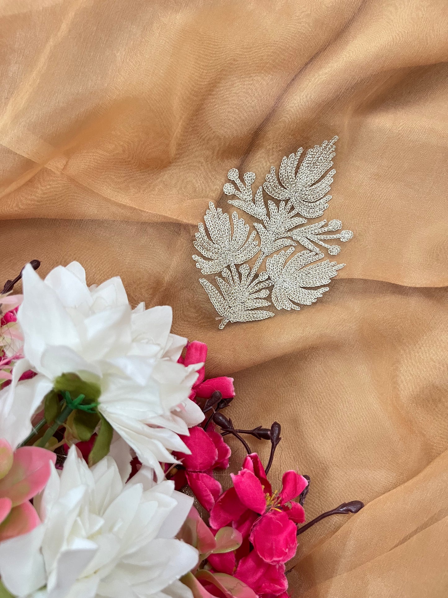 Golden Soft Tissue Kashmiri Suit