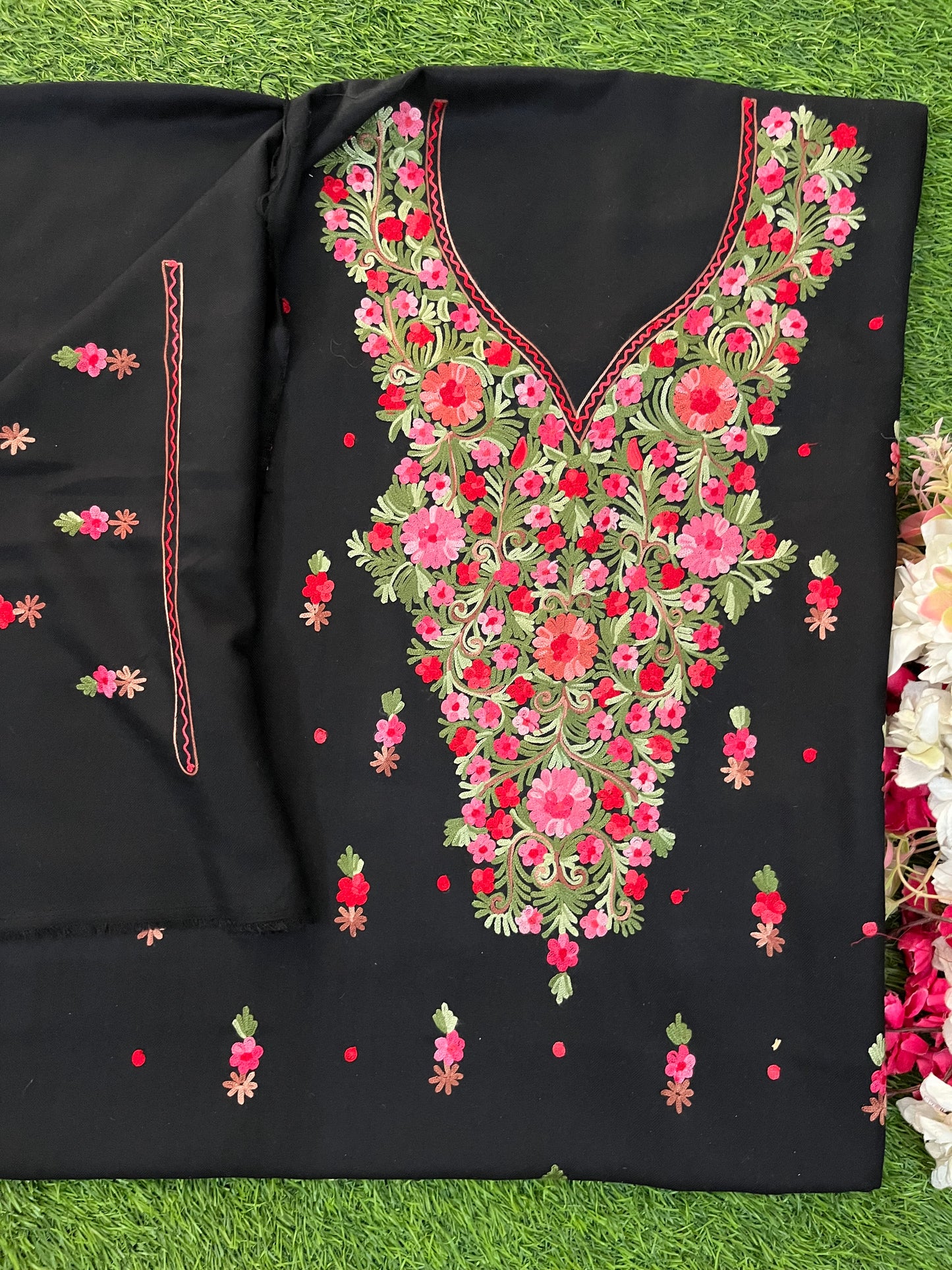 Black Woollen Aari Embroidered 3pc suit