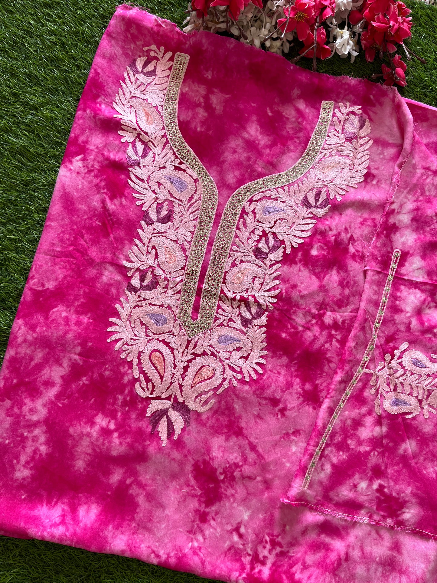 Cotton Unstitched Ty Dy Kashmiri Kurti