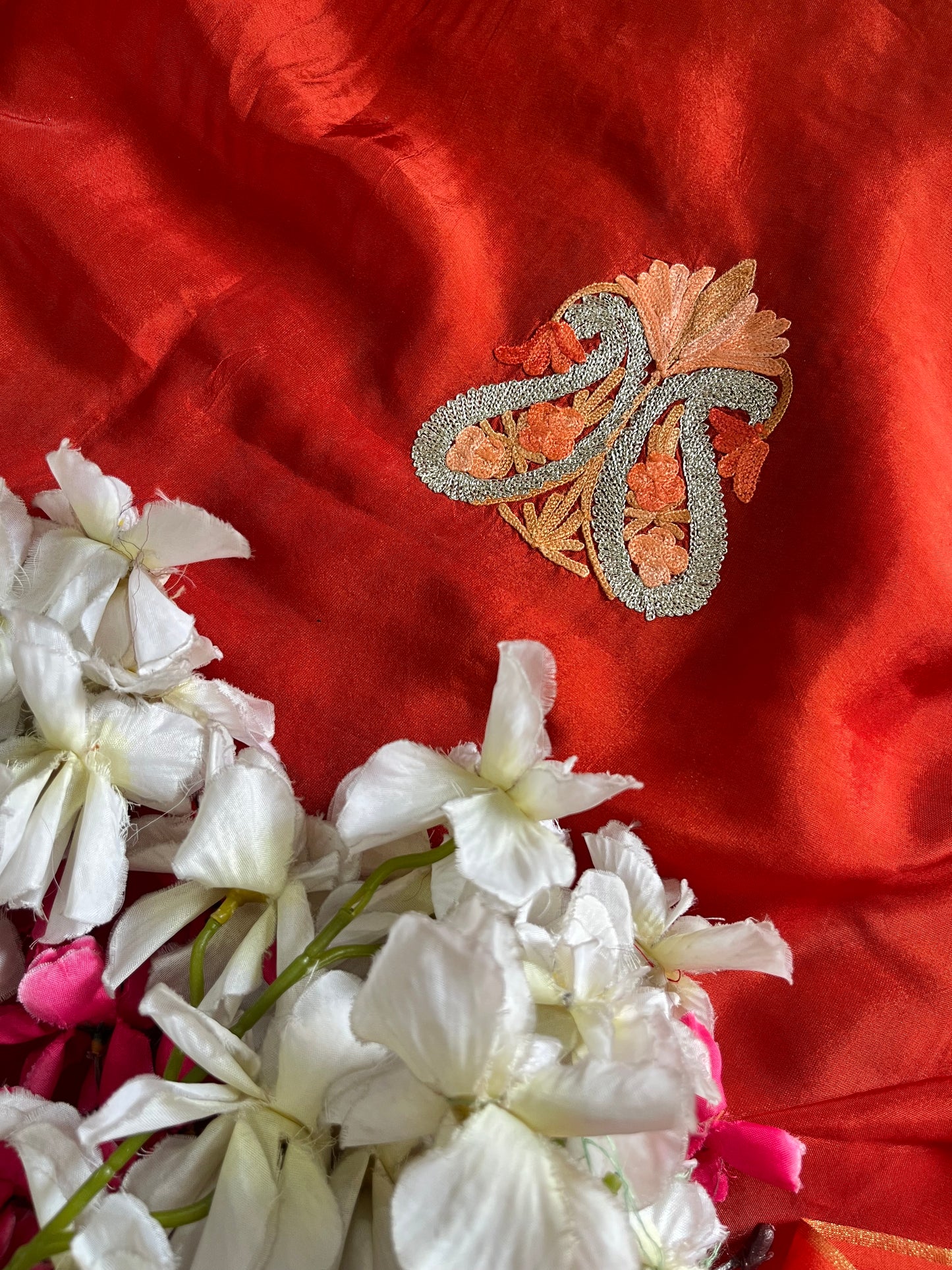 Rust Orange Opada Silk Kashmiri Suits