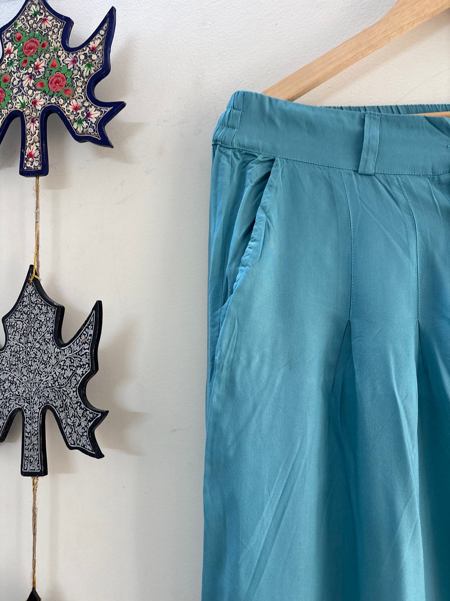Women Blue Chinaar Aari Embroidered Palazzos ‘30’