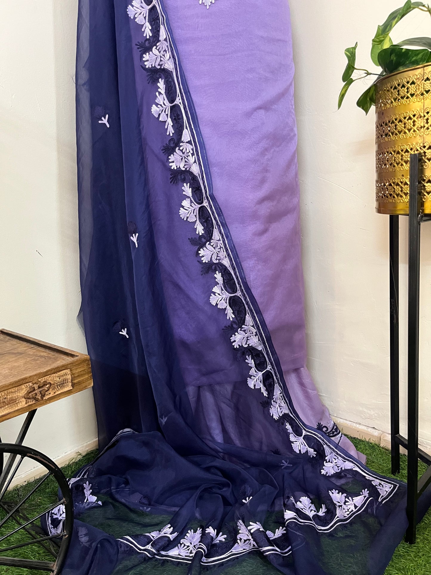 Lilac Soft Tissue Kashmiri Suit