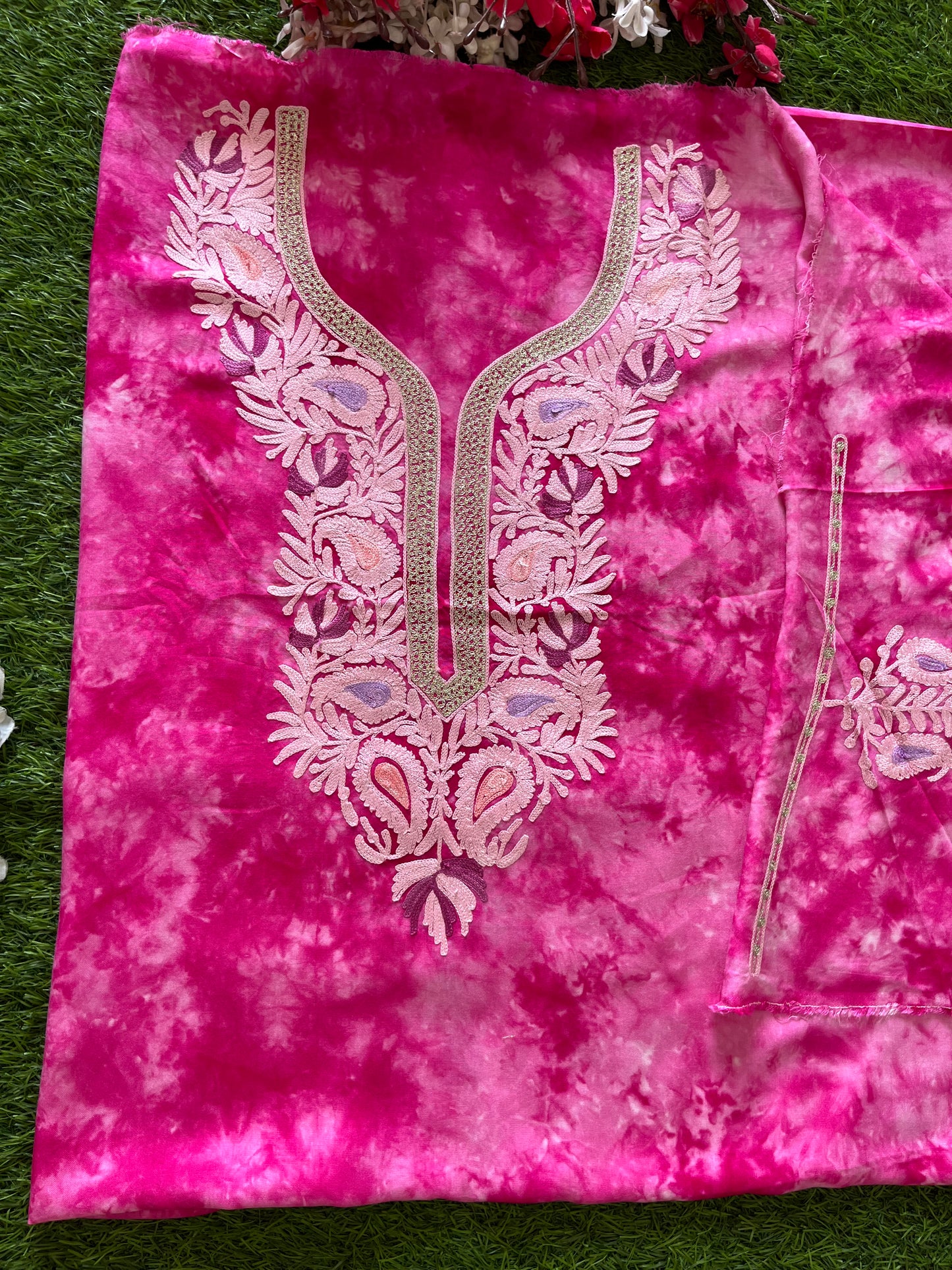 Cotton Unstitched Ty Dy Kashmiri Kurti
