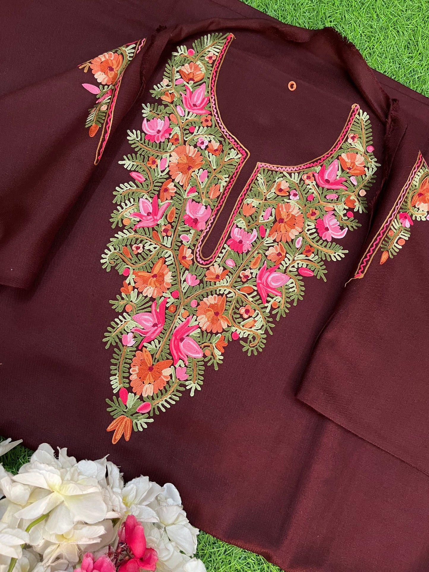 Coke Woollen Aari Embroidered 3pc suit