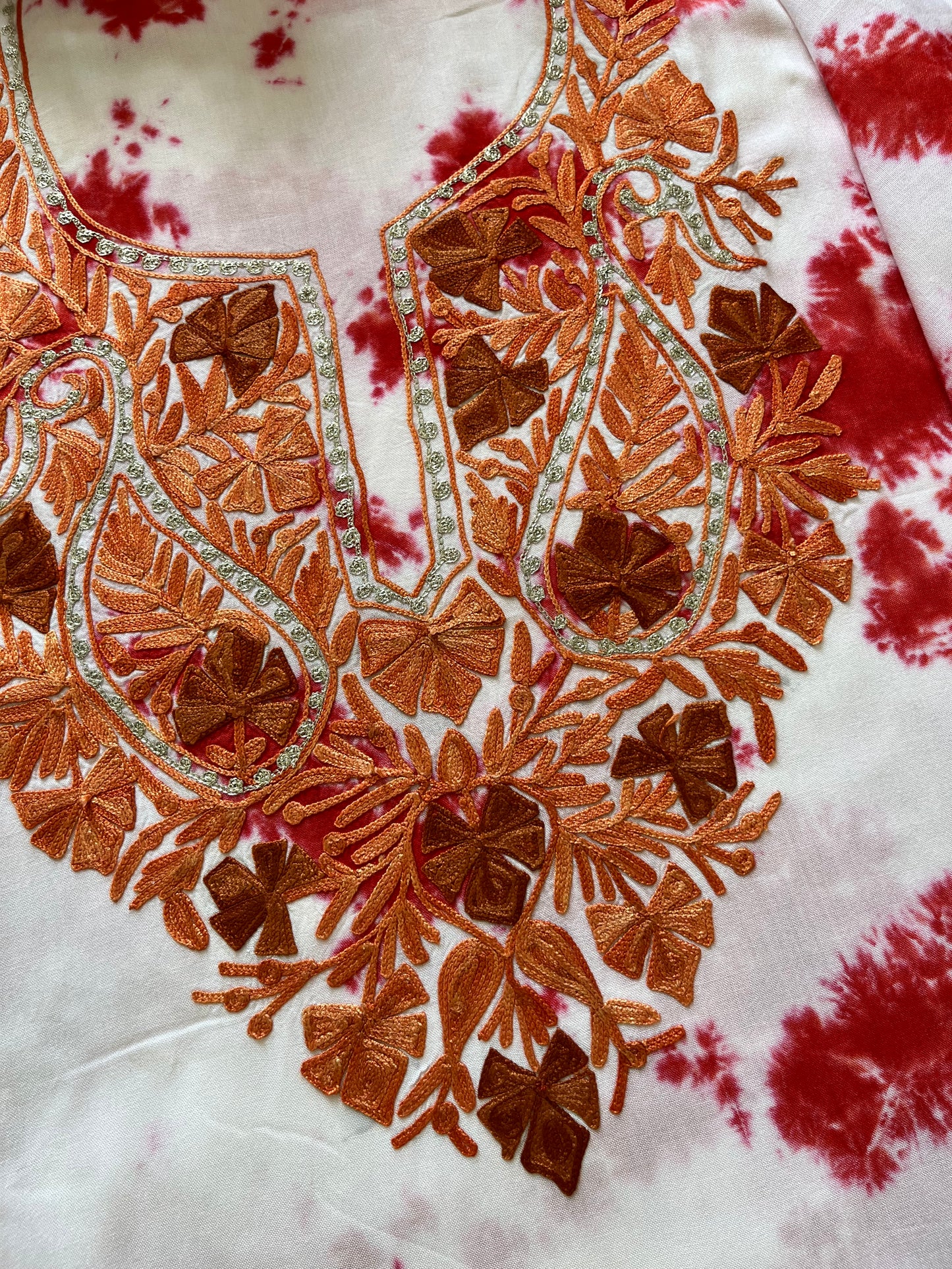 Cotton Unstitched Ty Dy Kashmiri Kurti
