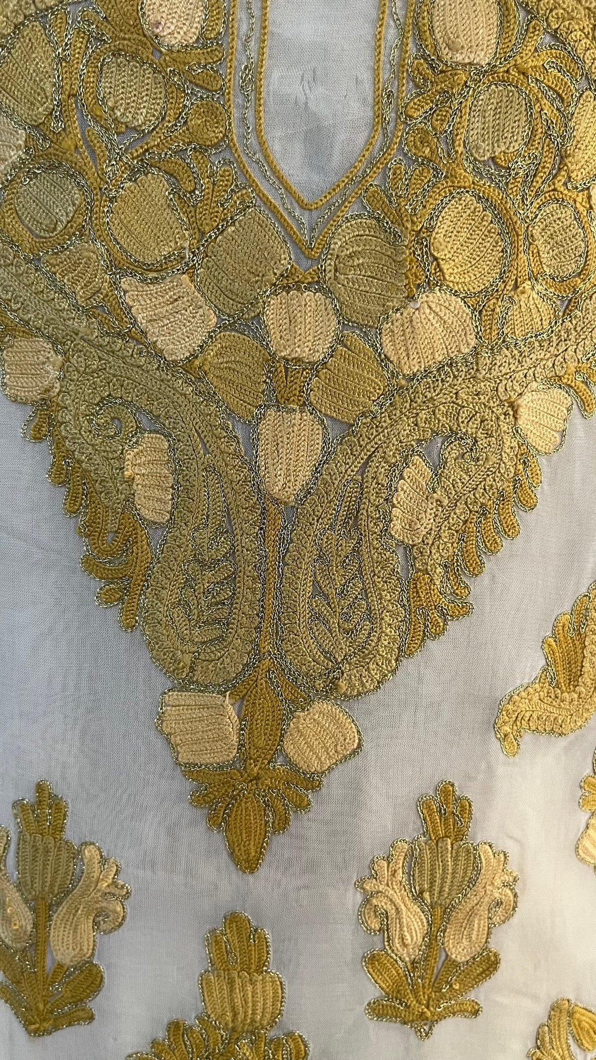 Ivory Pure Organza Cut Work Kashmiri Suit