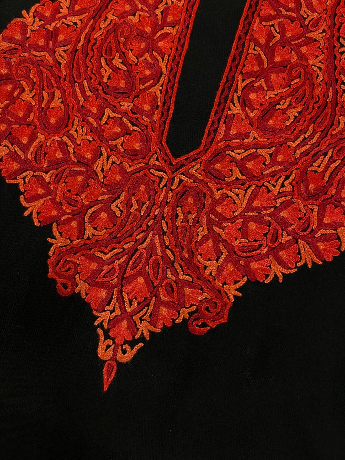 Black Cotton Two Piece Suit (Hand Embroidered)