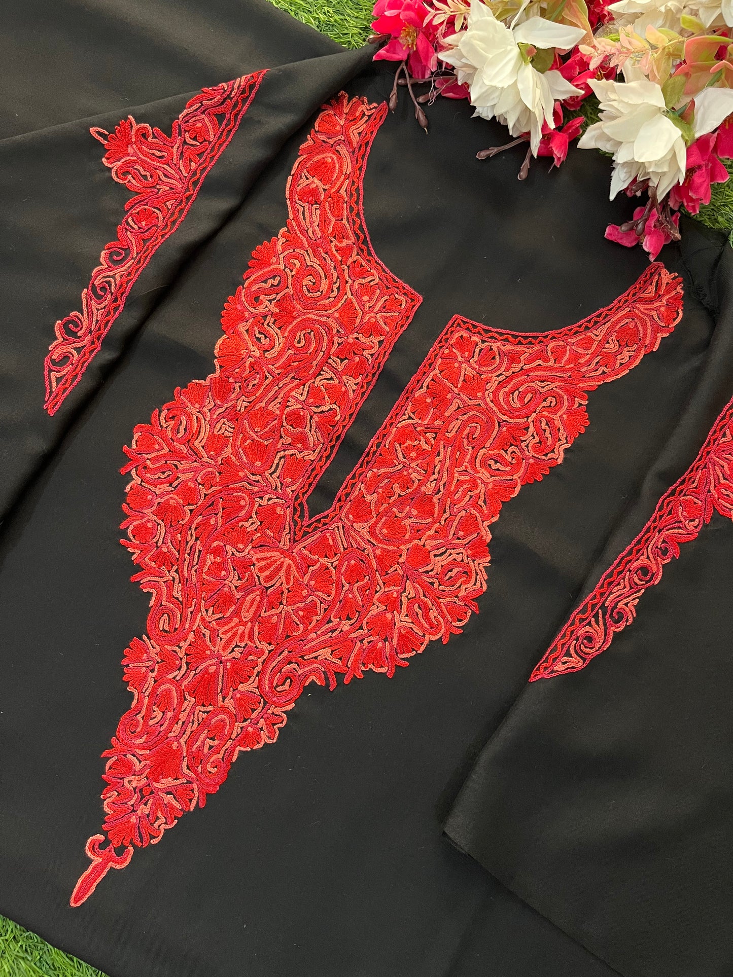 Black Cotton Cord Set (Hand Embroidered)