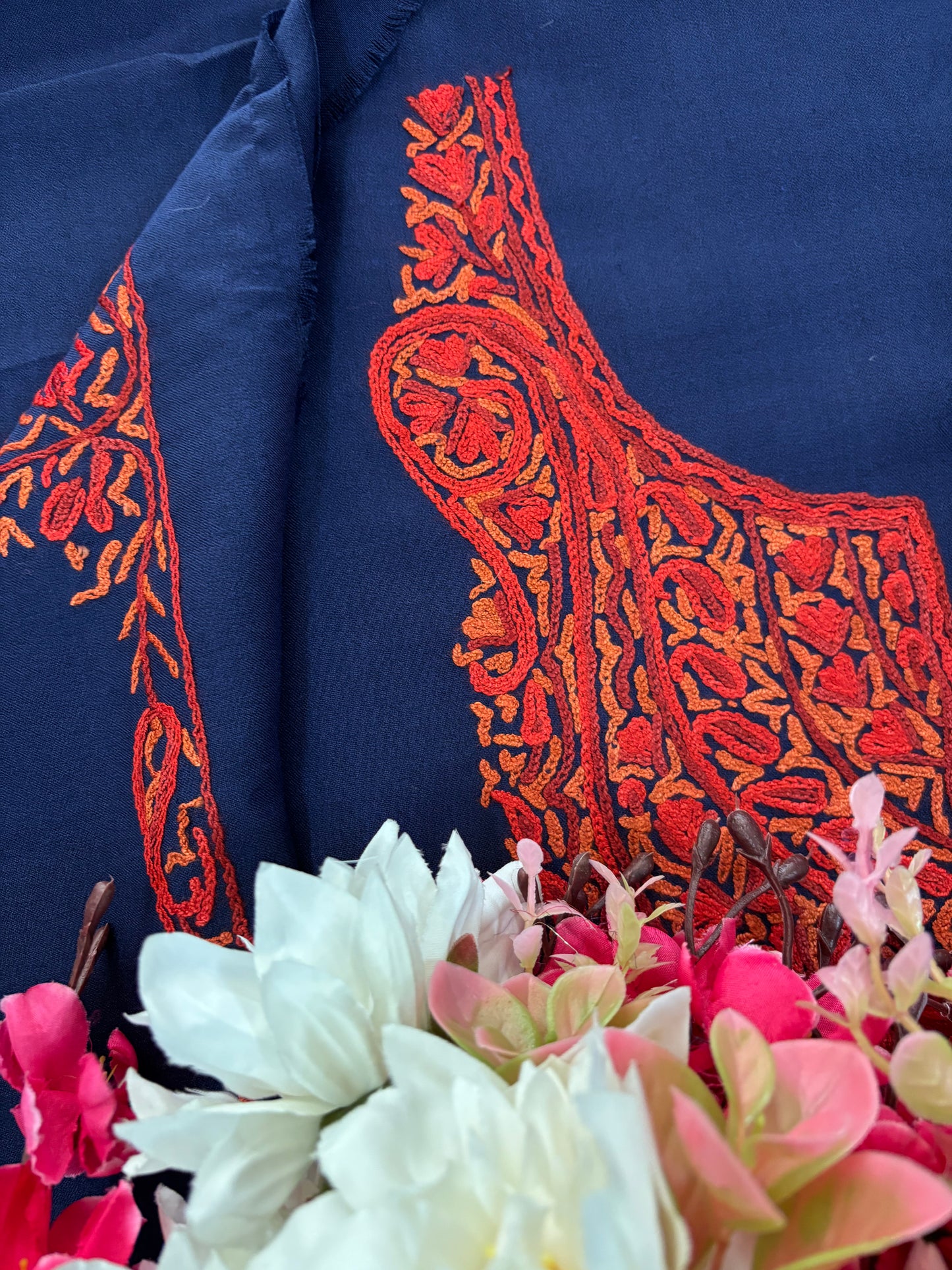 Blue Cotton Cord Set (Hand Embroidered)