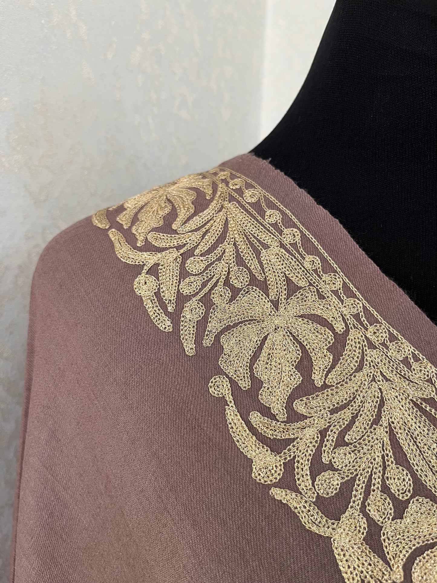 Faun Semi Pashmina Tilla Embroidered stole