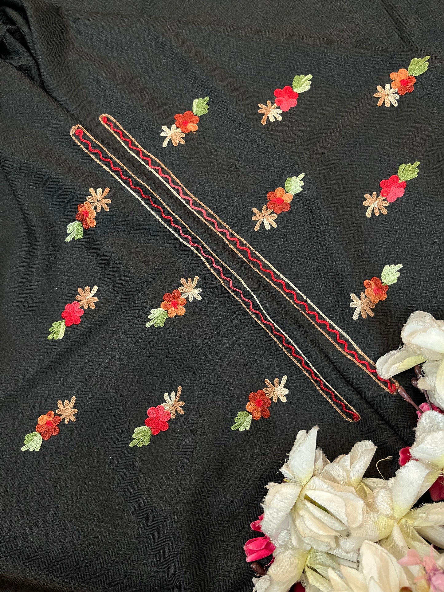 Black Woollen Aari Embroidered 3pc suit