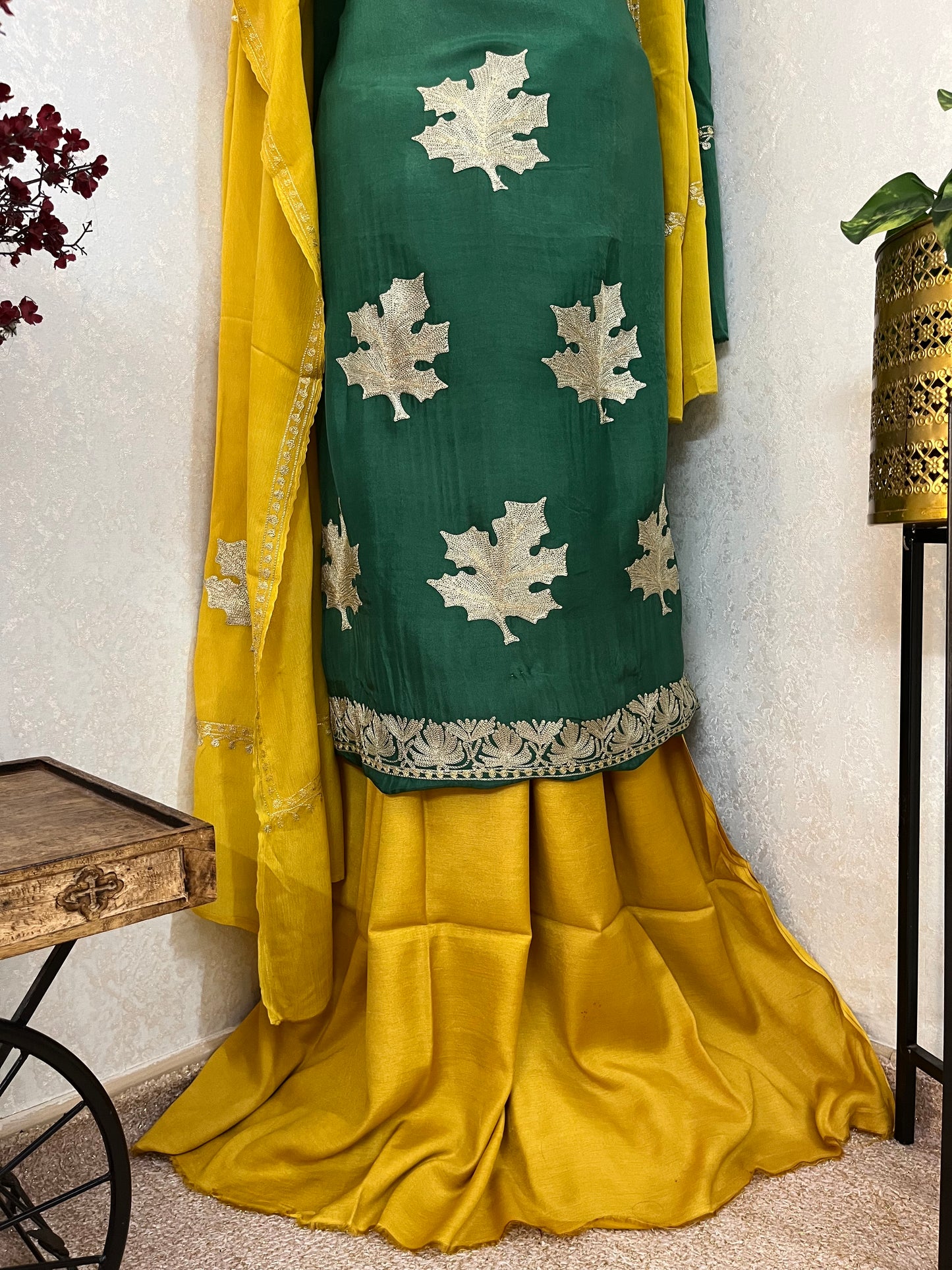 Pastel Green Sanam Silk Kashmiri Suit