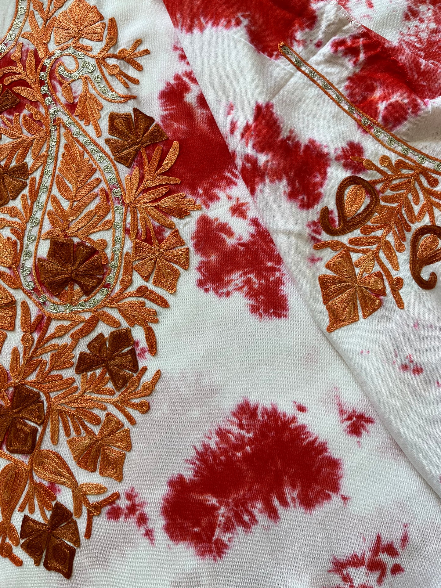 Cotton Unstitched Ty Dy Kashmiri Kurti