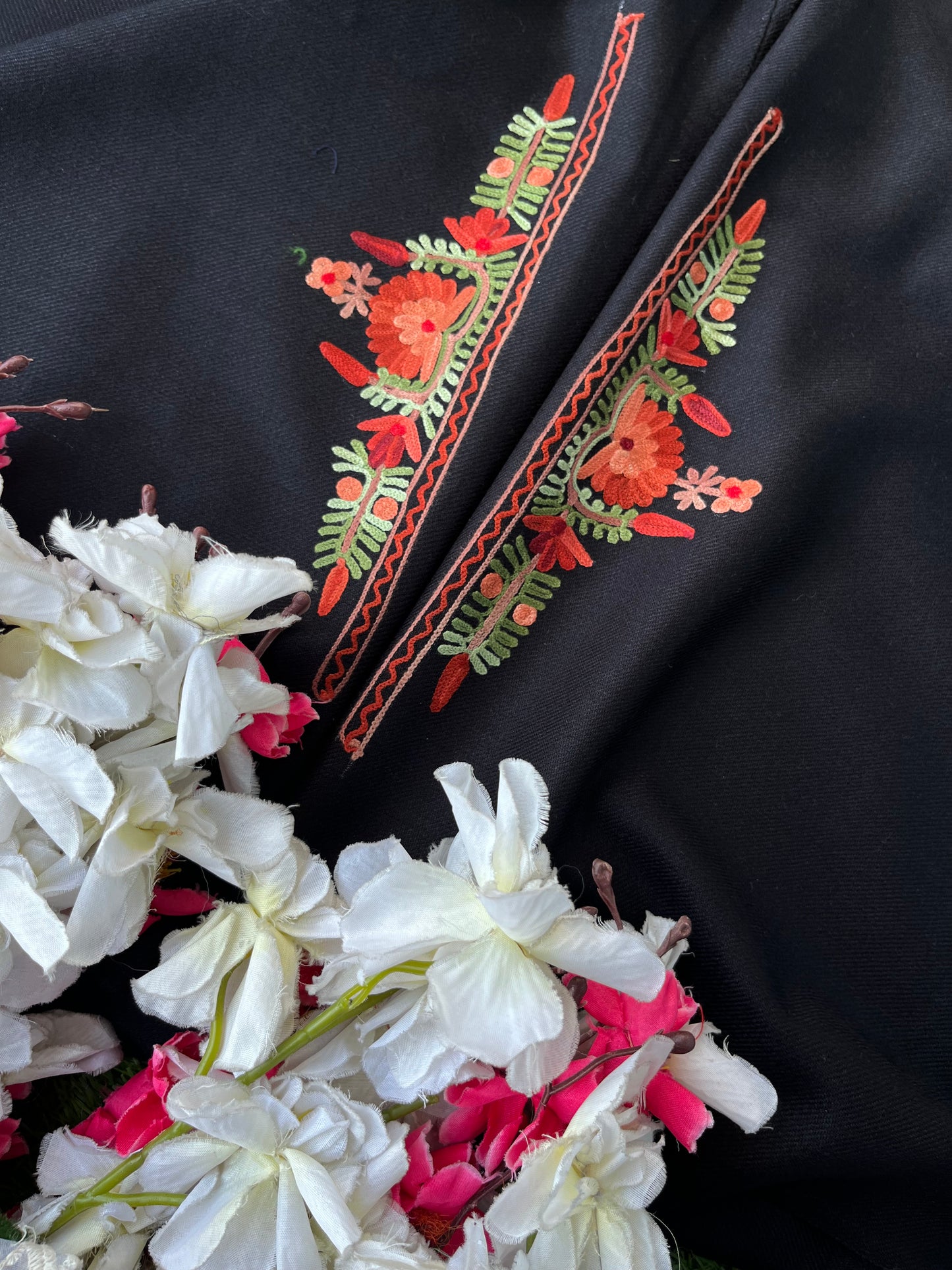 Black Woollen Aari Embroidered 3pc suit