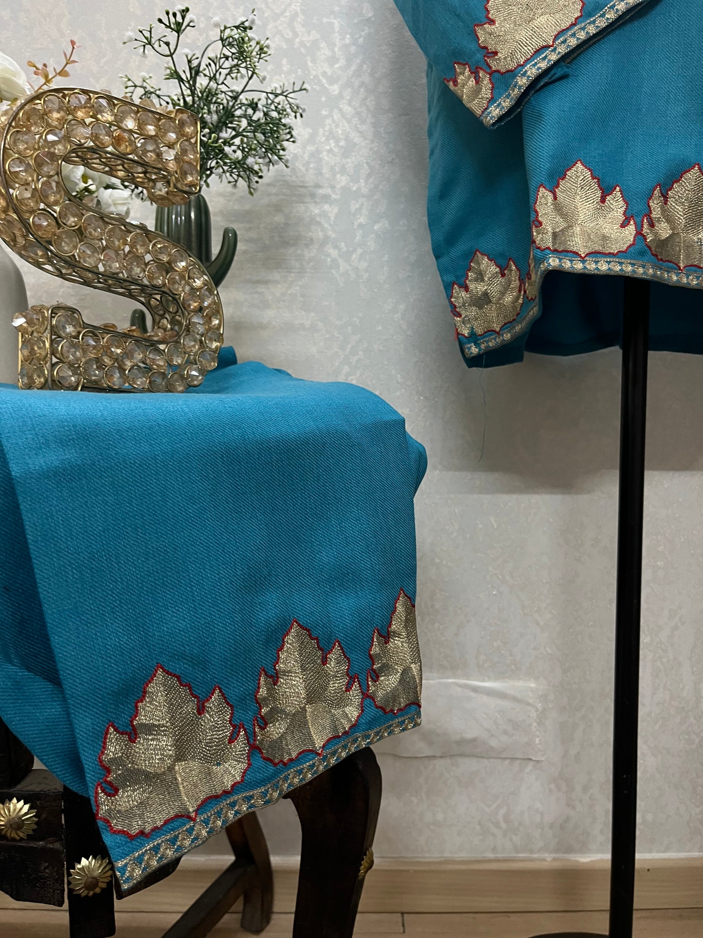 Firozi Woollen Kashmiri Co-Ord Set ( Size 44)
