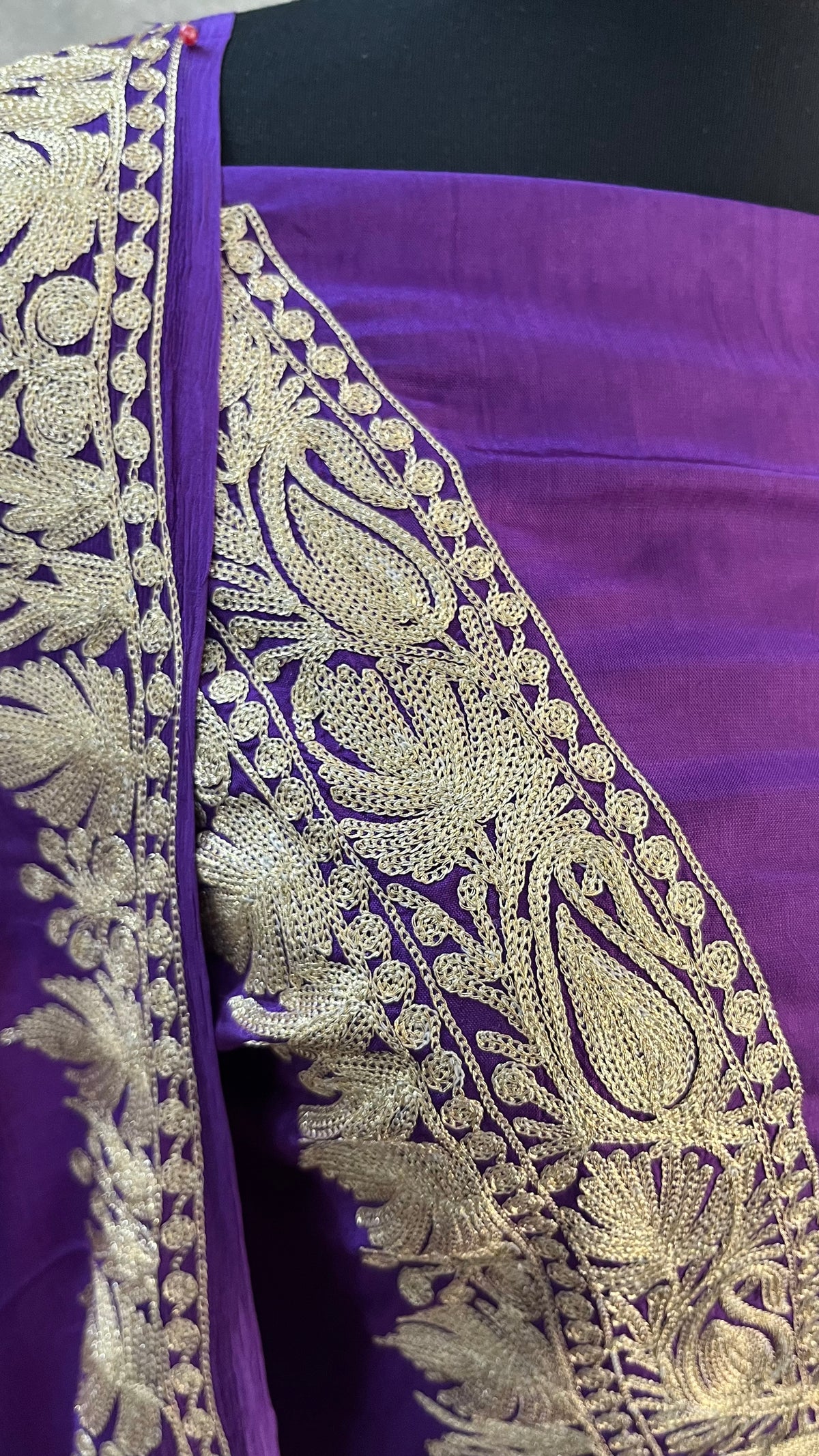 Purple Sanam Silk Kashmiri Suit