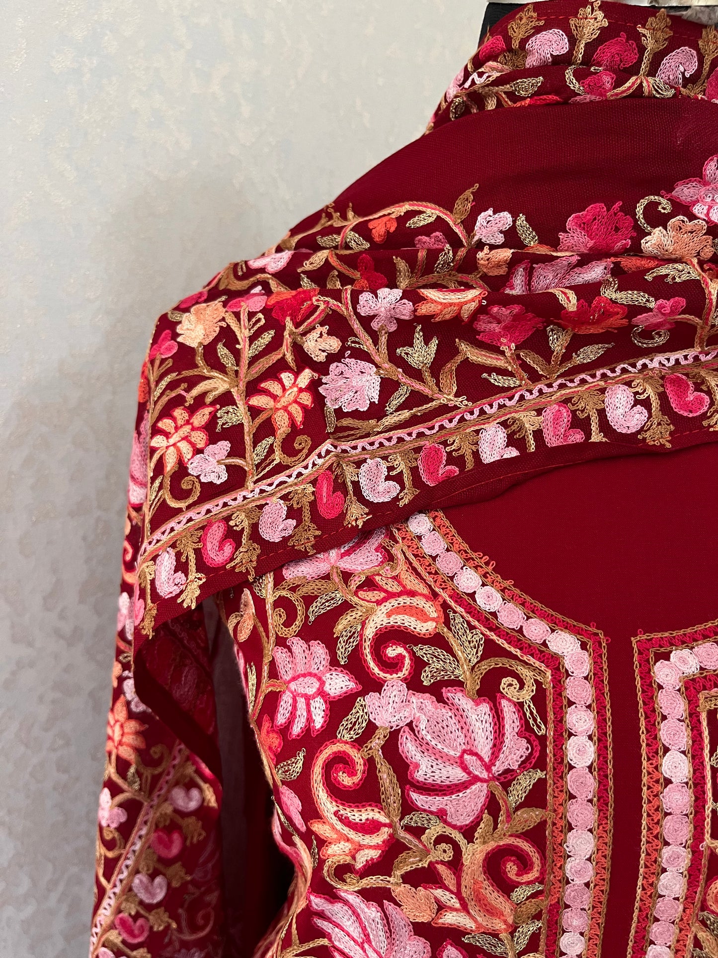 Maroon Cotton Kashmiri Suit