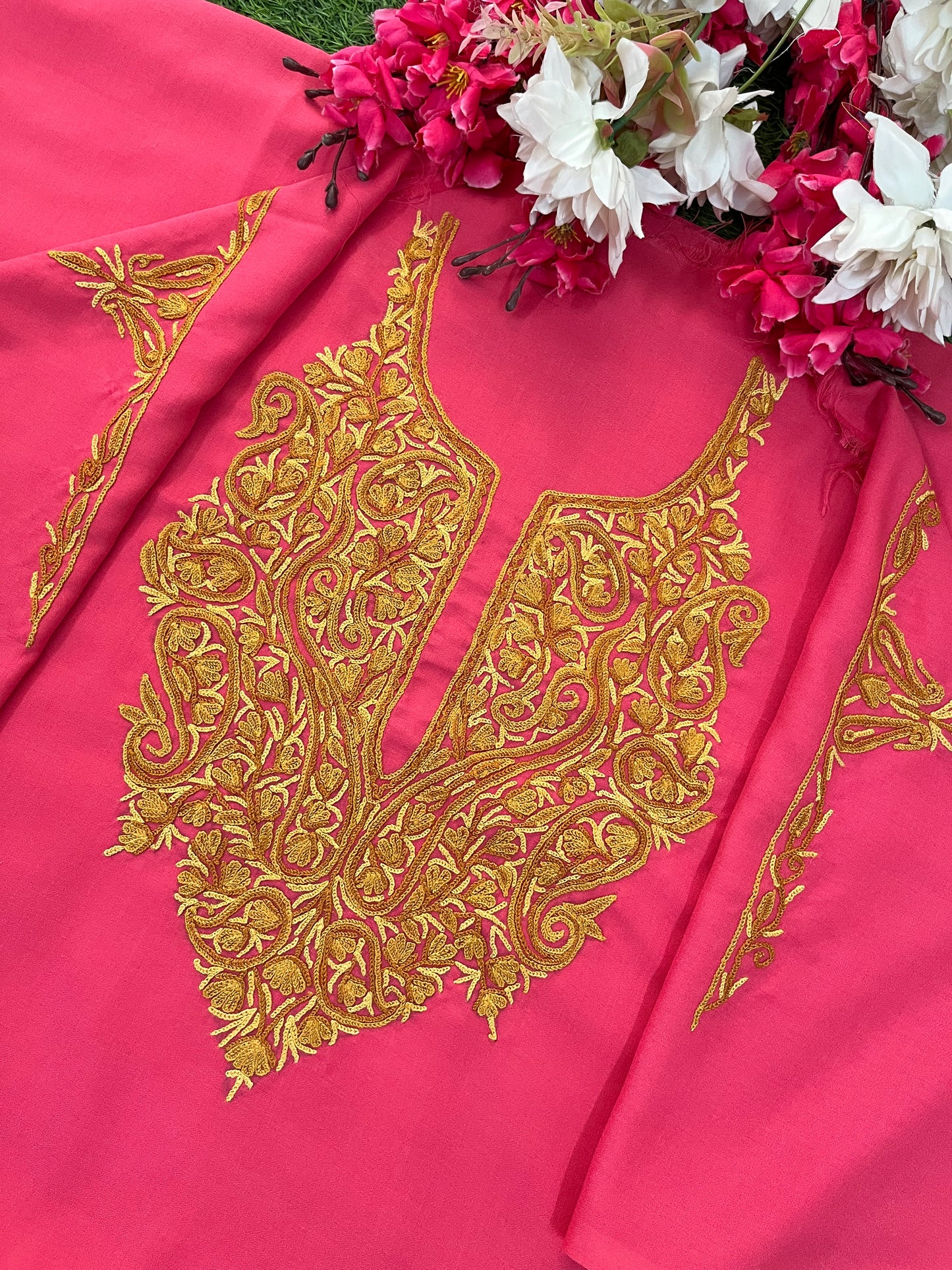 Soft Pink Cotton Cord Set (Hand Embroidered)