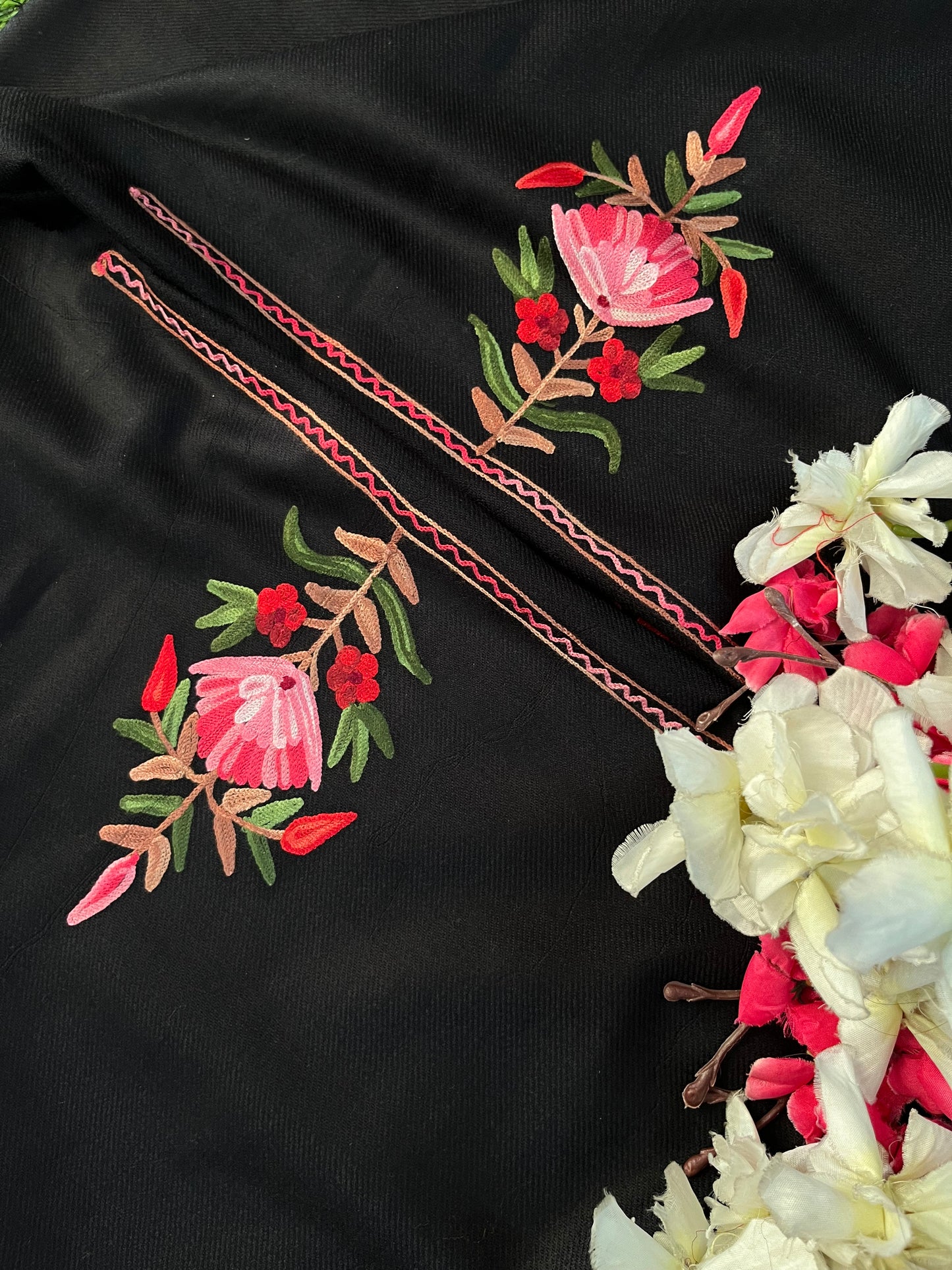 Black Woollen Aari Embroidered 3pc suit