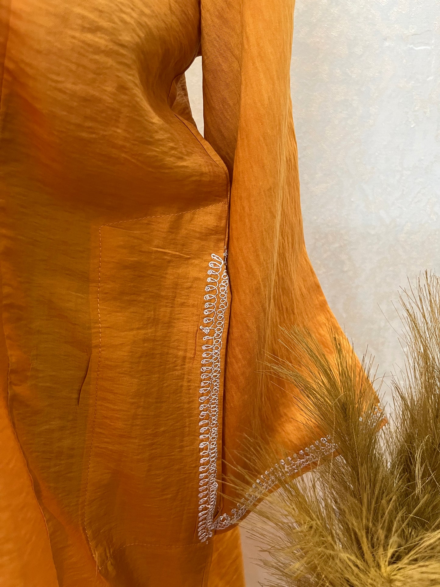 Mustard Cotton Kashmiri Pheran Set (46)