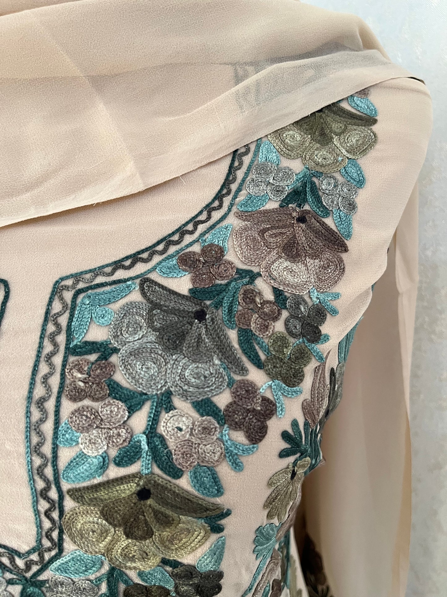 Mouse Georgette 3 Pc Kashmiri Suit