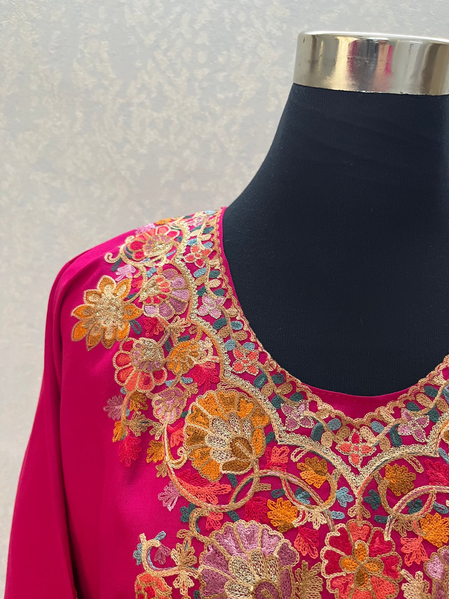Hot Pink Cotton Stitched Co-ord Set( 42)