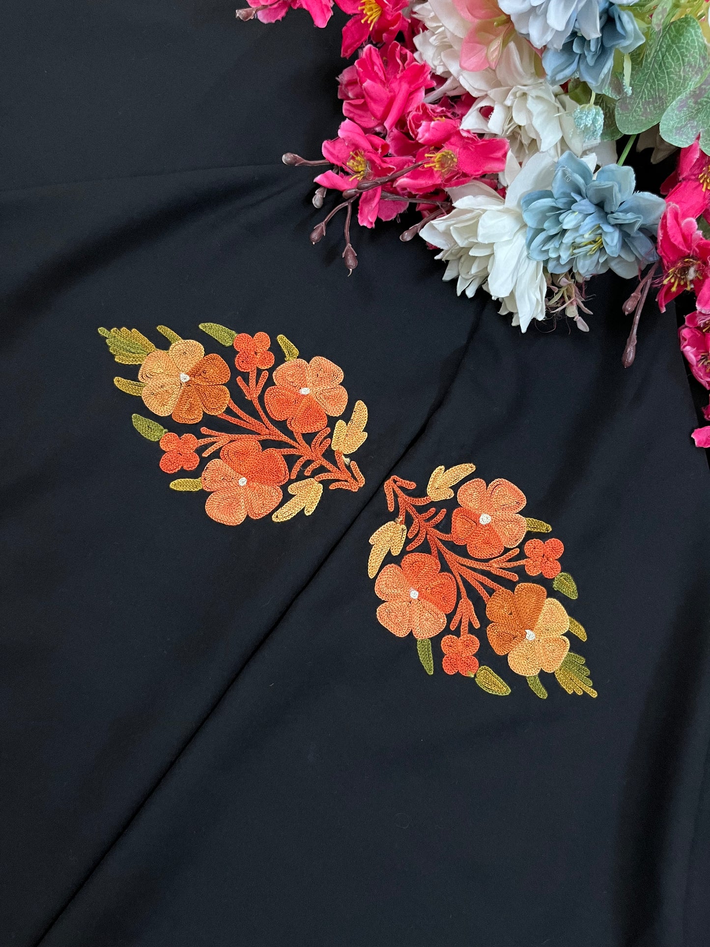 Black Cotton Cord Set (Aari Embroidered)
