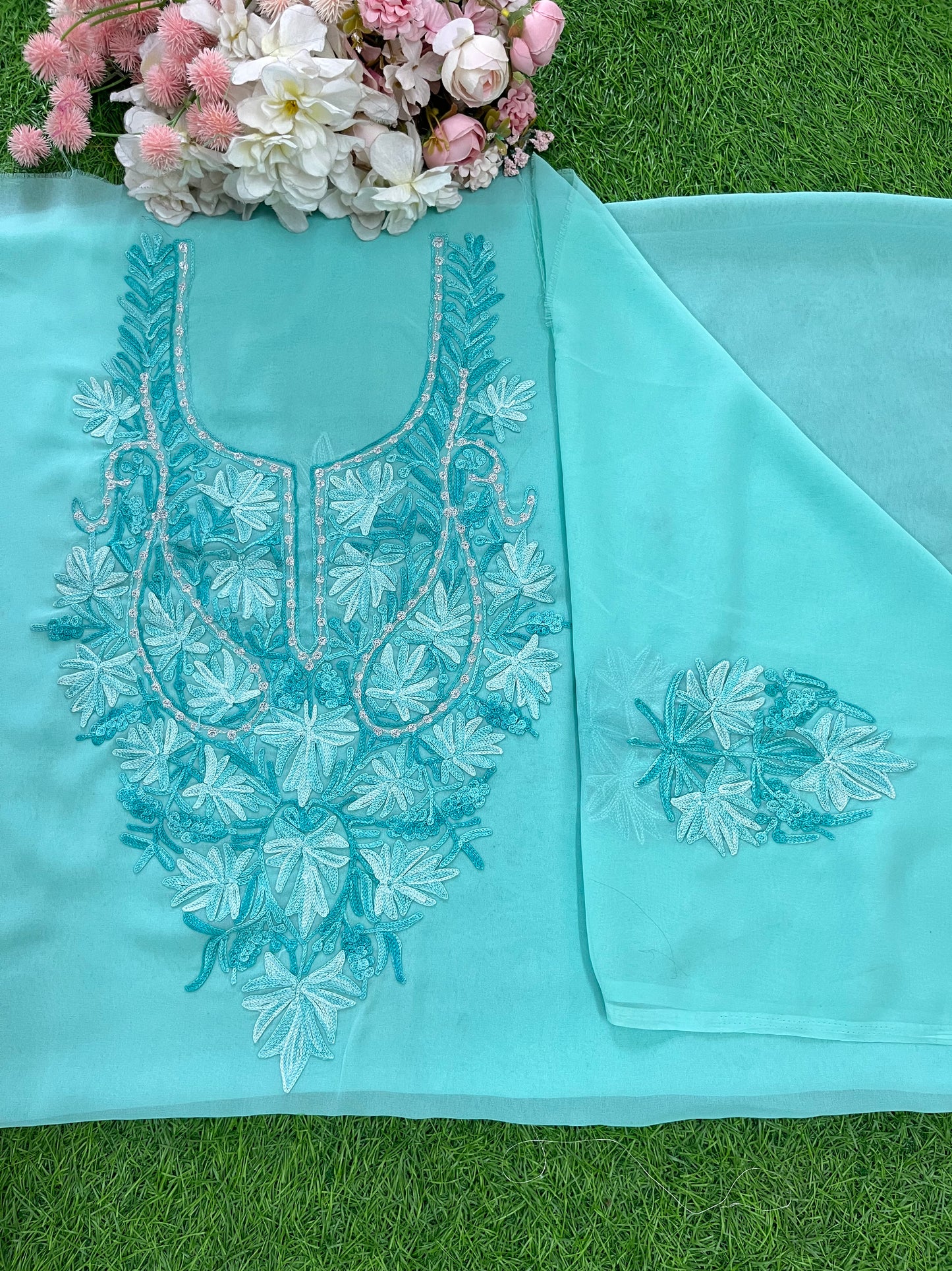 Georgette Unstitched Kashmiri Kurta