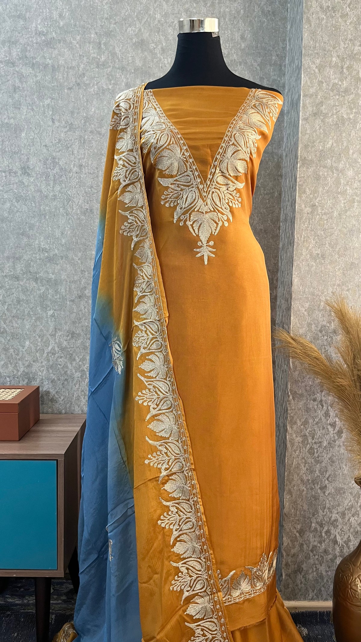 Mustard Sanam Silk Kashmiri Suit